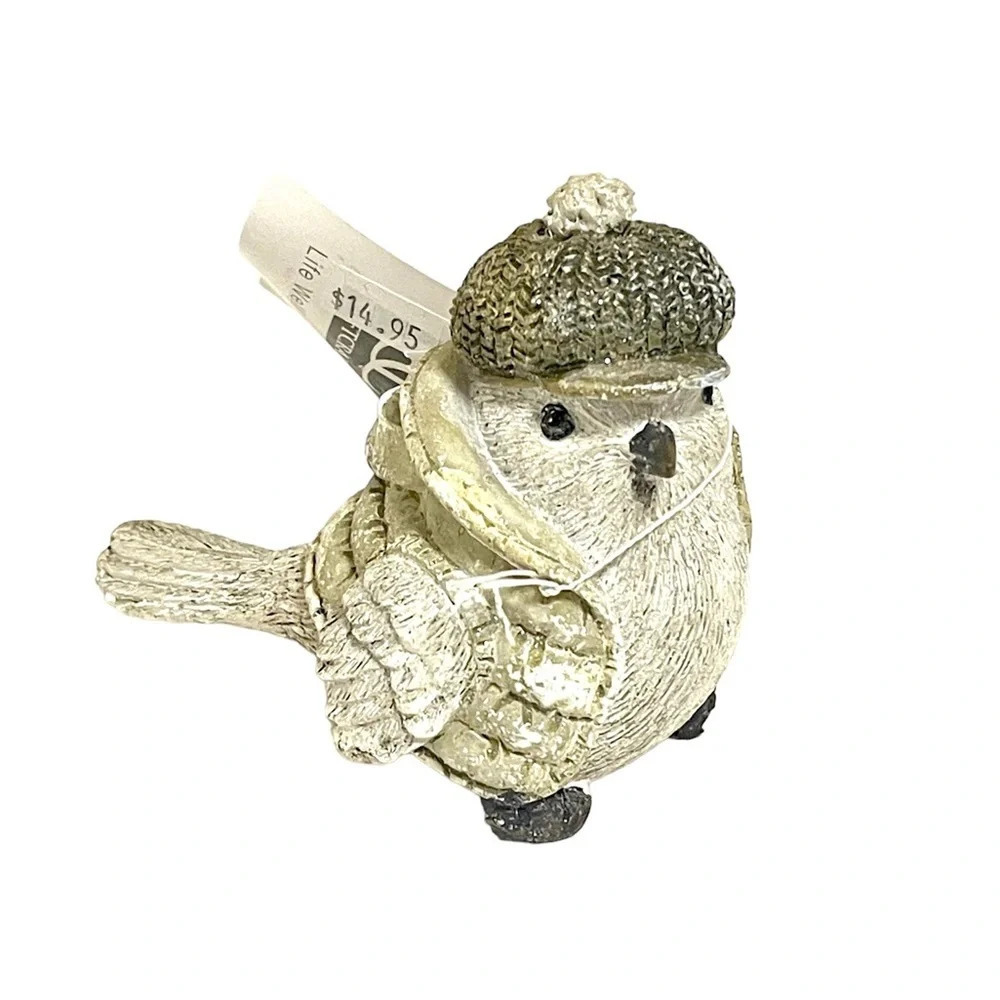 Giftcraft Snow Songbird with Hat and Puffer Coat Figurine For Winter Decoration